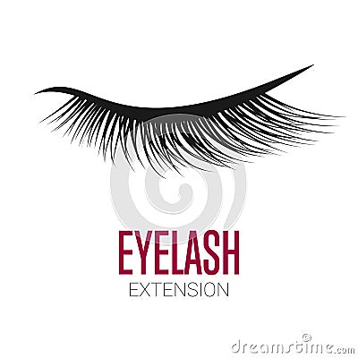 Black eyelash extension logo on white background Vector Illustration