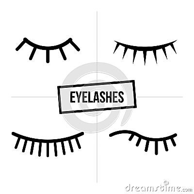 Black eyelash extension logo on white background. Vector illustration Vector Illustration