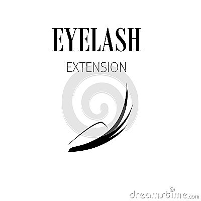 Black eyelash extension logo on white background. Vector illustration Vector Illustration