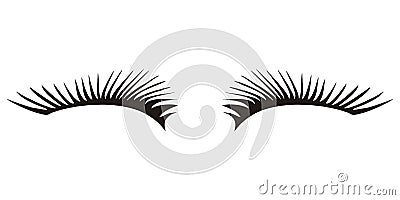 Black eyelashes icon on a white background Stock Photo