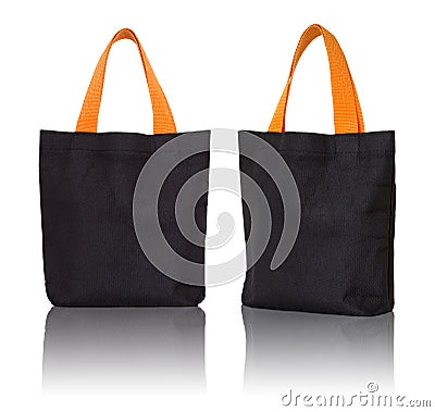 Black fabric bag Stock Photo