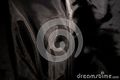 Black fabric with light surface. Stock Photo