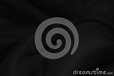 Black fabric texture for background, beautiful pattern of silk or linen. Stock Photo