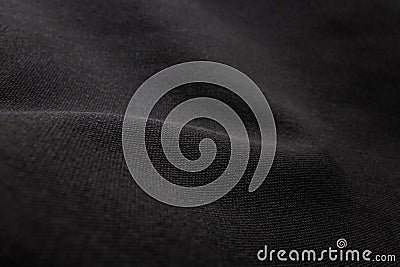 Black fabric texture background. Detail of canvas textile material Stock Photo