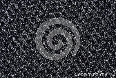 Black fabric texture with pattern, with sagging inside the ovals. The texture of the fabric Stock Photo