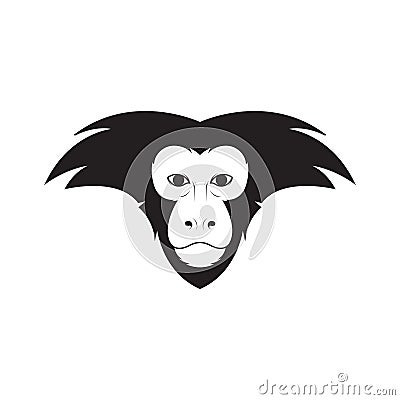 Black face Lion-tailed macaque logo design vector graphic symbol icon sign illustration creative idea Vector Illustration