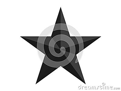 Black faceted star with sides isolated on a white background 3d rendering Stock Photo