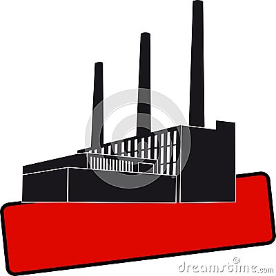 Black Factory Vector Illustration