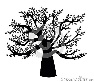 Black family Tree template. Vector Illustration