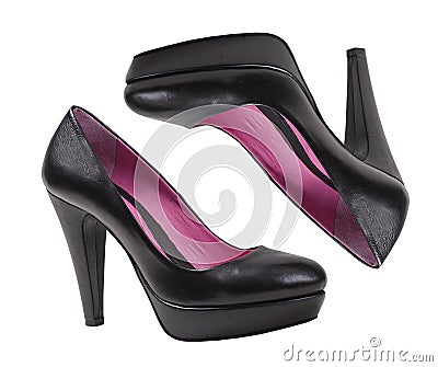 Black fashion shoes Stock Photo