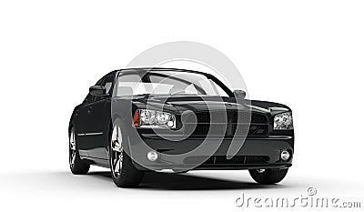 Black Fast Car Stock Photo