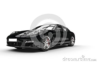 Black Fast Car - Studio Shot Stock Photo