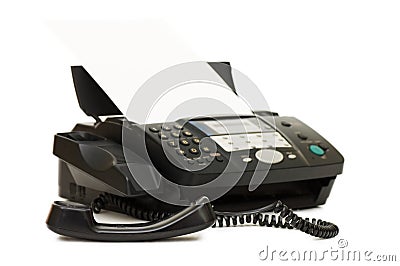 Black fax isolated Stock Photo