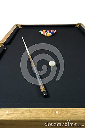 Black felt top pool table Stock Photo