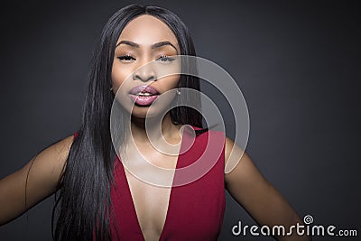 Black Female Snobby Facial Expressions Stock Photo
