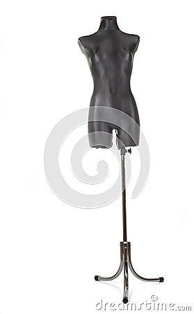 Black female tailors dummy mannequin with stand. Stock Photo