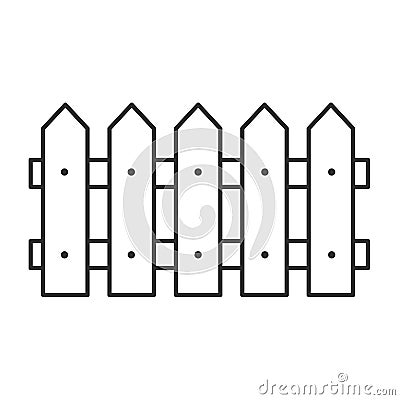 Black fence line icon. Barrier symbol vector isolated on white background. Vector Illustration