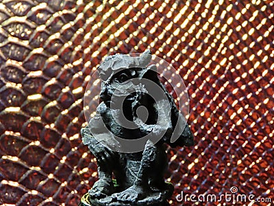 Black gargoyle figurine Stock Photo