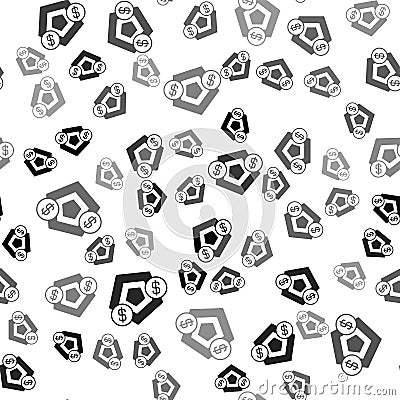 Black Financial growth increase icon isolated seamless pattern on white background. Increasing revenue. Vector Vector Illustration