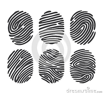 Black finger print set Vector Illustration