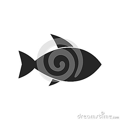 Black Fish icon on white background Vector Illustration