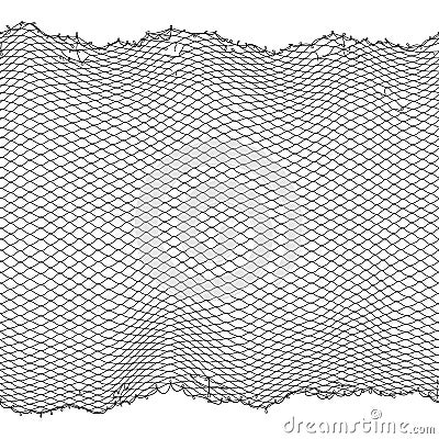 Black fisherman rope net vector seamless texture isolated on white Vector Illustration