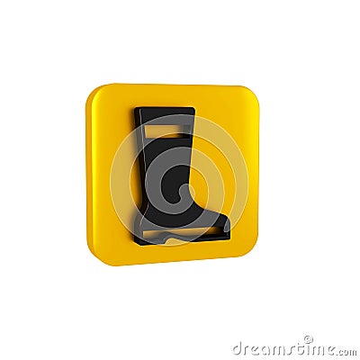 Black Fishing boots icon isolated on transparent background. Waterproof rubber boot. Gumboots for rainy weather, fishing Stock Photo