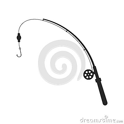 Black fishing rod silhouette Vector Illustration