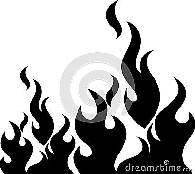 Black flame Vector Illustration