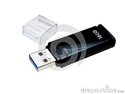 Black flash drive Stock Photo