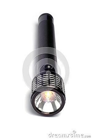 Black flashlight Stock Photo