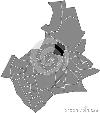 Locator map of the BIEZEN NEIGHBORHOOD, NIJMEGEN Vector Illustration