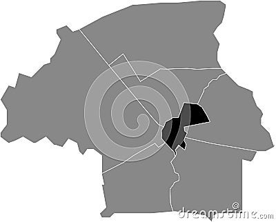 Locator map of the CENTRUM DISTRICT, EINDHOVEN Vector Illustration