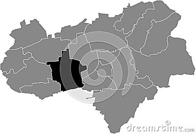 Locator map of the GRONE DISTRICT, GÃ–TTINGEN Vector Illustration