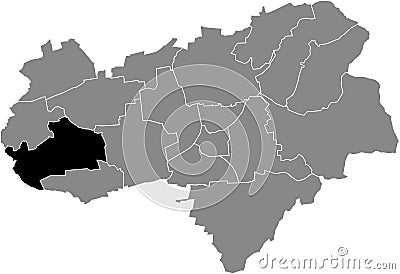 Locator map of the HETJERSHAUSEN DISTRICT, GÃ–TTINGEN Vector Illustration