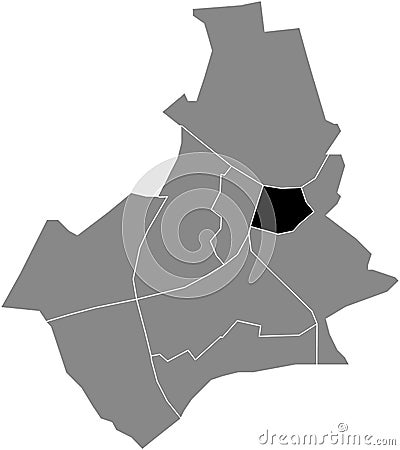 Locator map of the NIJMEGEN-CENTRUM DISTRICT, NIJMEGEN Vector Illustration