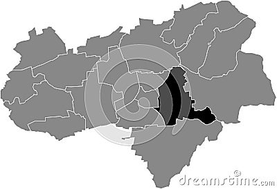 Locator map of the OSTSTADT DISTRICT, GÃ–TTINGEN Vector Illustration
