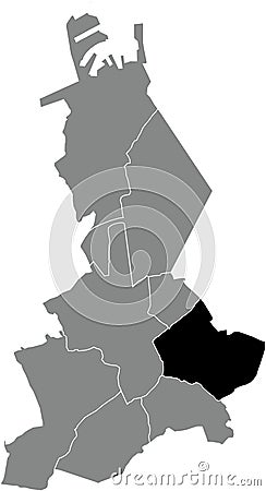 Locator map of the SINT-KRUIS SUBURB, BRUGES Vector Illustration