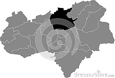 Locator map of the WEENDE DISTRICT, GÃ–TTINGEN Vector Illustration