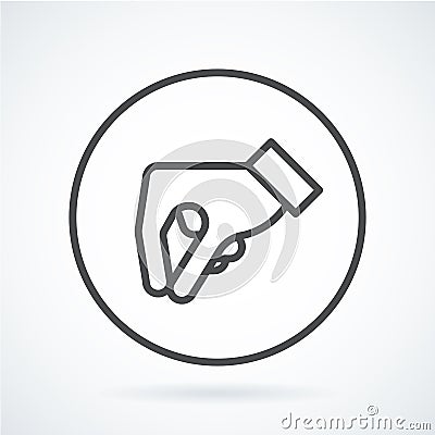 Black flat icon gesture hand of a human give. Vector Illustration