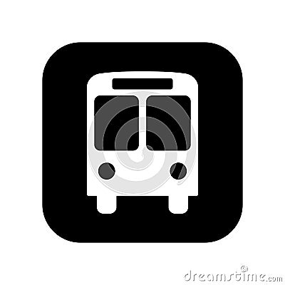 Black flat vector bus stop icon isolated; bus station information sign; pictogram Vector Illustration