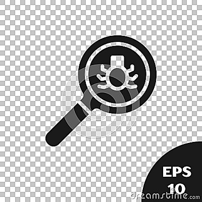 Black Flea search icon isolated on transparent background. Vector Vector Illustration