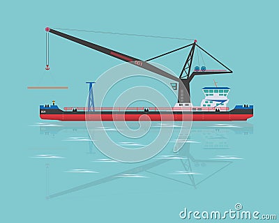 Black floating crane Vector Illustration