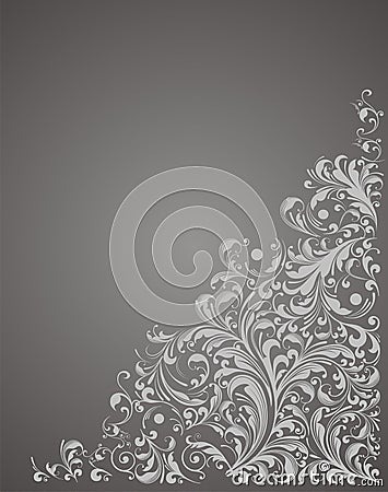 Black floral background vector Stock Photo