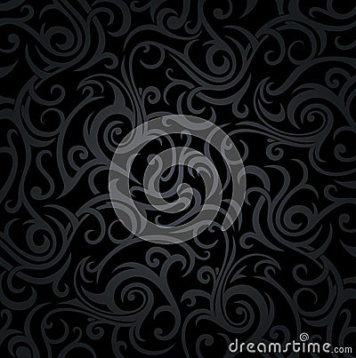 Black floral decorative luxury vintage background Stock Photo