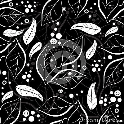 Black floral pattern Vector Illustration