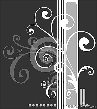 Black floral pattern Vector Illustration