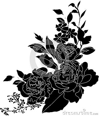 Black flower decoration Vector Illustration