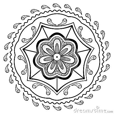 Black Flower Mandala Stock Photo