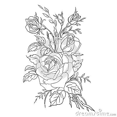 Black flowers Vector Illustration